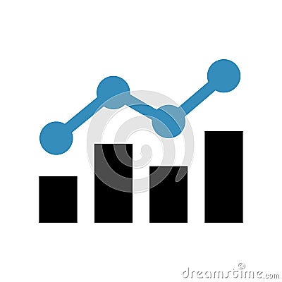 Graph chart icon. Financial statistics diagram Vector Illustration