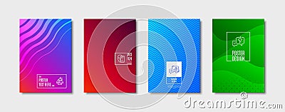Megaphone, Lightning bolt and Face biometrics icons set. Graph chart sign. Vector Vector Illustration