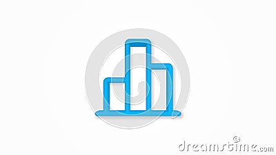 graph chart, statistic diagram realistic icon. 3d line vector illustration. Top view Vector Illustration