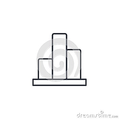 Graph chart, statistic diagram thin line icon. Linear vector symbol Vector Illustration