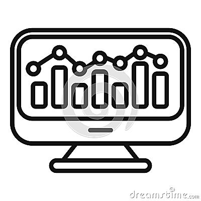 Graph computer chart icon outline vector. Online boost Stock Photo