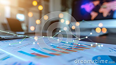 Graph Displaying Effective Expense Minimization Strategies for Businesses Stock Photo