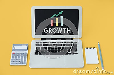 Graph Growth Development Improvement Profit Success Concept Stock Photo