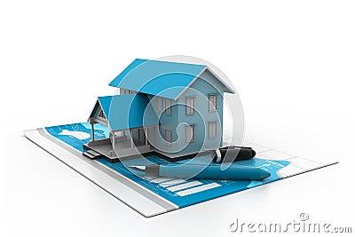 Graph of the housing market Stock Photo