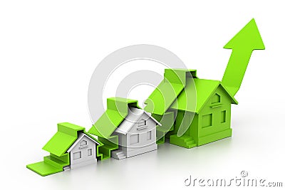 Graph of the housing market Stock Photo