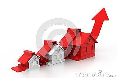 Graph of the housing market Stock Photo