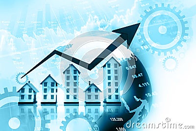 Graph of the housing market Cartoon Illustration