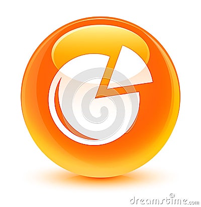 Graph icon glassy orange round button Cartoon Illustration