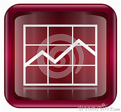 Graph icon red Vector Illustration