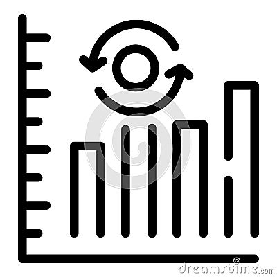 Graph key point icon outline vector. List check Vector Illustration