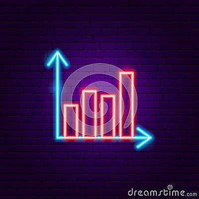 Graph Neon Sign Vector Illustration