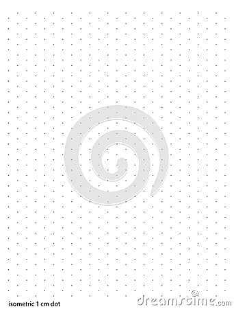 Graph Paper 1 centimeter dots printable template A4 notebook format. Graph gray grid for college, journals, diary or Vector Illustration
