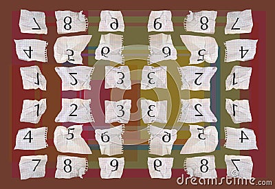 Graph paper numbers Stock Photo