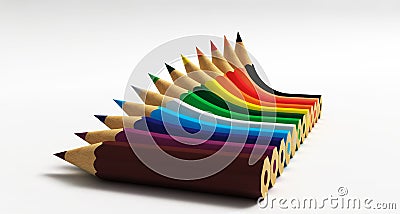 Graph with Pencils Stock Photo