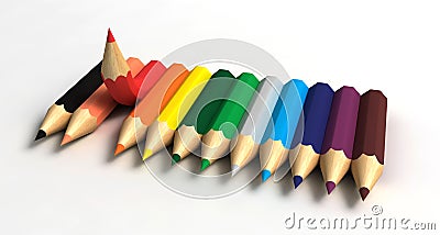 Graph with Pencils Stock Photo