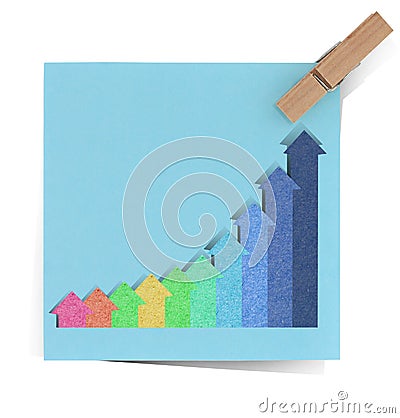 Graph recycled paper stick Stock Photo