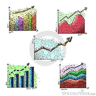 graph set sketch hand drawn vector Cartoon Illustration