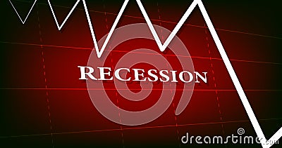 Graph showing a recession in 2023 Vector Illustration