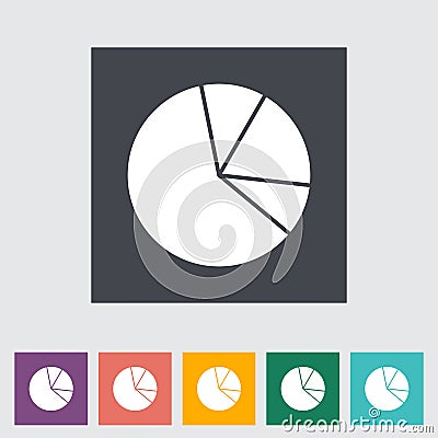 Graph single flat icon. Vector Illustration