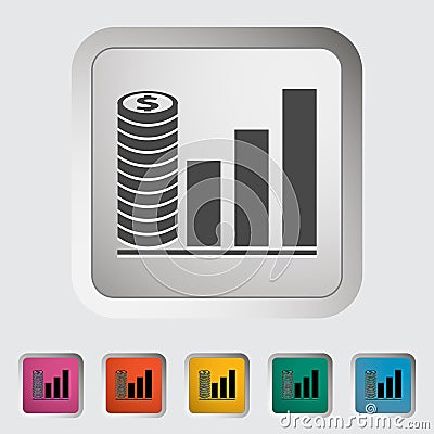 Graph single icon. Vector Illustration