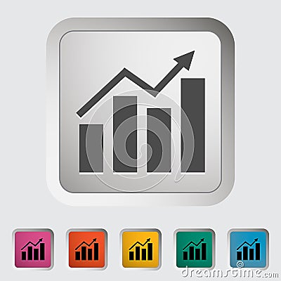 Graph single icon. Vector Illustration