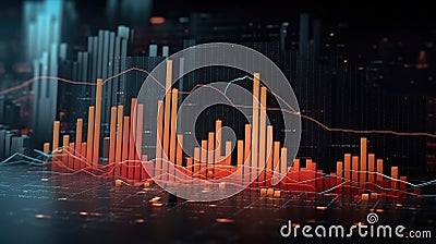 Graph stock background statistics. Generative AI Stock Photo