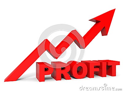 Graph up profit arrow. Cartoon Illustration