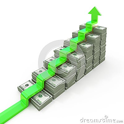 Graph from USD stacks Stock Photo