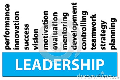 Graph of words associated with leadership Vector Illustration