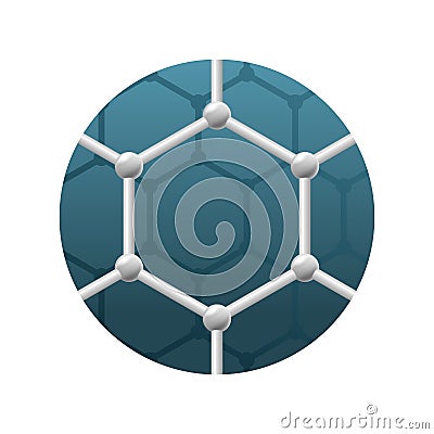 Graphene icon - carbon with single layer of atoms Vector Illustration