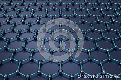 Graphene molecular grid - 3d render Stock Photo