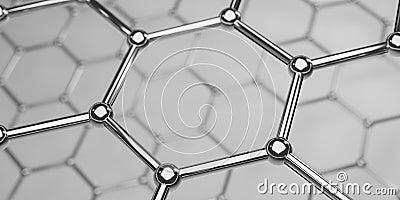 Graphene molecular nano technology structure on a background - 3d rendering Stock Photo