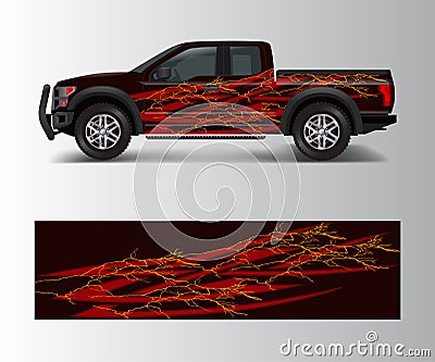 Graphic abstract stripe racing modern designs for wrap vehicle, race car, speed offroad, rally, adventure Vector Illustration