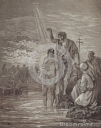 Graphic art from Gustave Dore published in The Holy Bible. Editorial Stock Photo