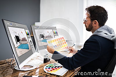 Graphic Artist Designer Drawing Sketch Stock Photo