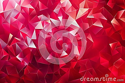 Graphic background with abstract geometric triangular polygons in red Stock Photo