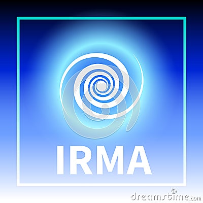 Graphic banner of hurricane Irma Vector Illustration