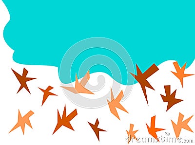 Graphic Beach Digital Stock Art Vector Illustration