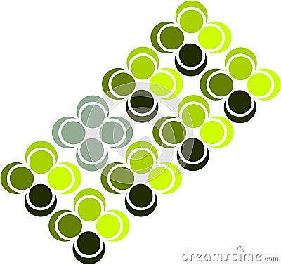 Graphic circular floral pattern in green Stock Photo