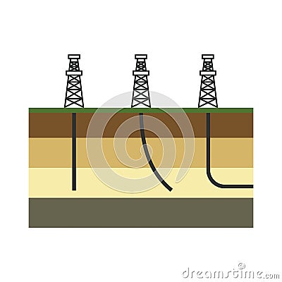 Graphic colorful vector illustration for oil and gas industry. T Vector Illustration