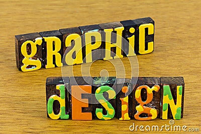 Graphic computer design colorful creative art background letterpress Cartoon Illustration