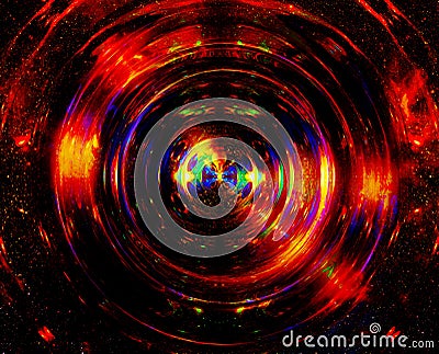 Graphic concept of music in space, cosmic sound waves, computer design, music concept. Stock Photo