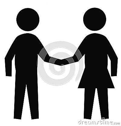 Graphic Couple Holding Hands 2 Stock Photo