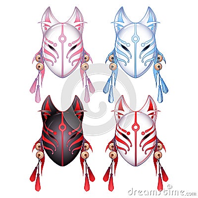 Graphic deamon fox mask Vector Illustration