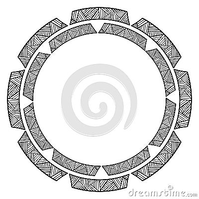 Graphic decorative frame for your design. Ethnic ornament. Vector illustration Vector Illustration