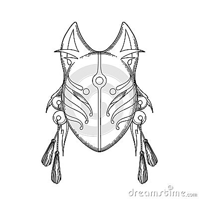 Graphic demon fox mask Vector Illustration
