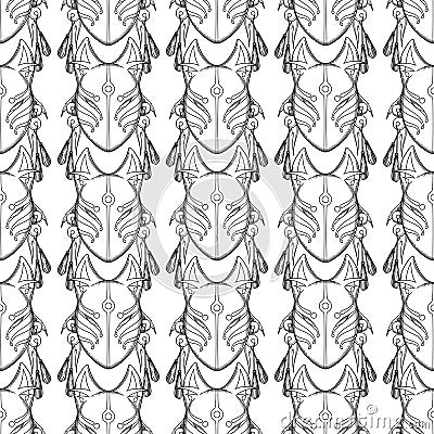 Graphic demon fox mask Vector Illustration