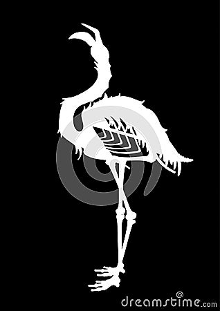 Graphic demonic flamingo Vector Illustration