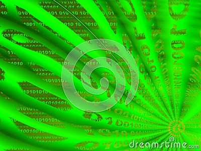 Graphic depicting binary data flow Stock Photo