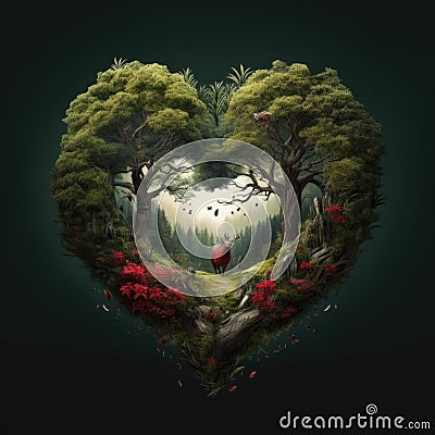 Graphic depicting the heart of a forest Stock Photo